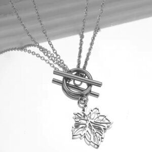 Elegant Silver Leaf Pendant Necklace